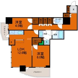 堺筋本町駅 徒歩1分 21階の物件間取画像